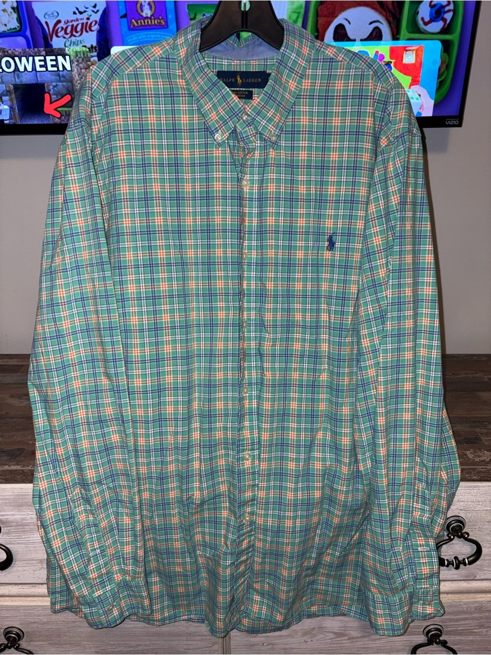 Lot of 3 Ralph Lauren Plaid Button-Down Shirts